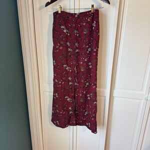 Mossimo Supply Co. Burgundy Floral Maxi Skirt
